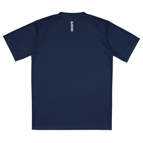 Basketball &God Navy Recycled Unisex Sports Jersey T-Shirt